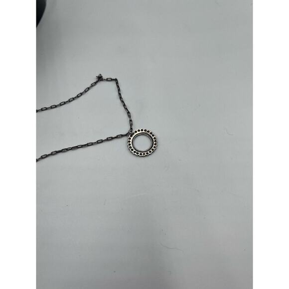 Catherine Popesco Vintage Art Round Gray Crystal Pewter Tone Necklace - Picture 11 of 15